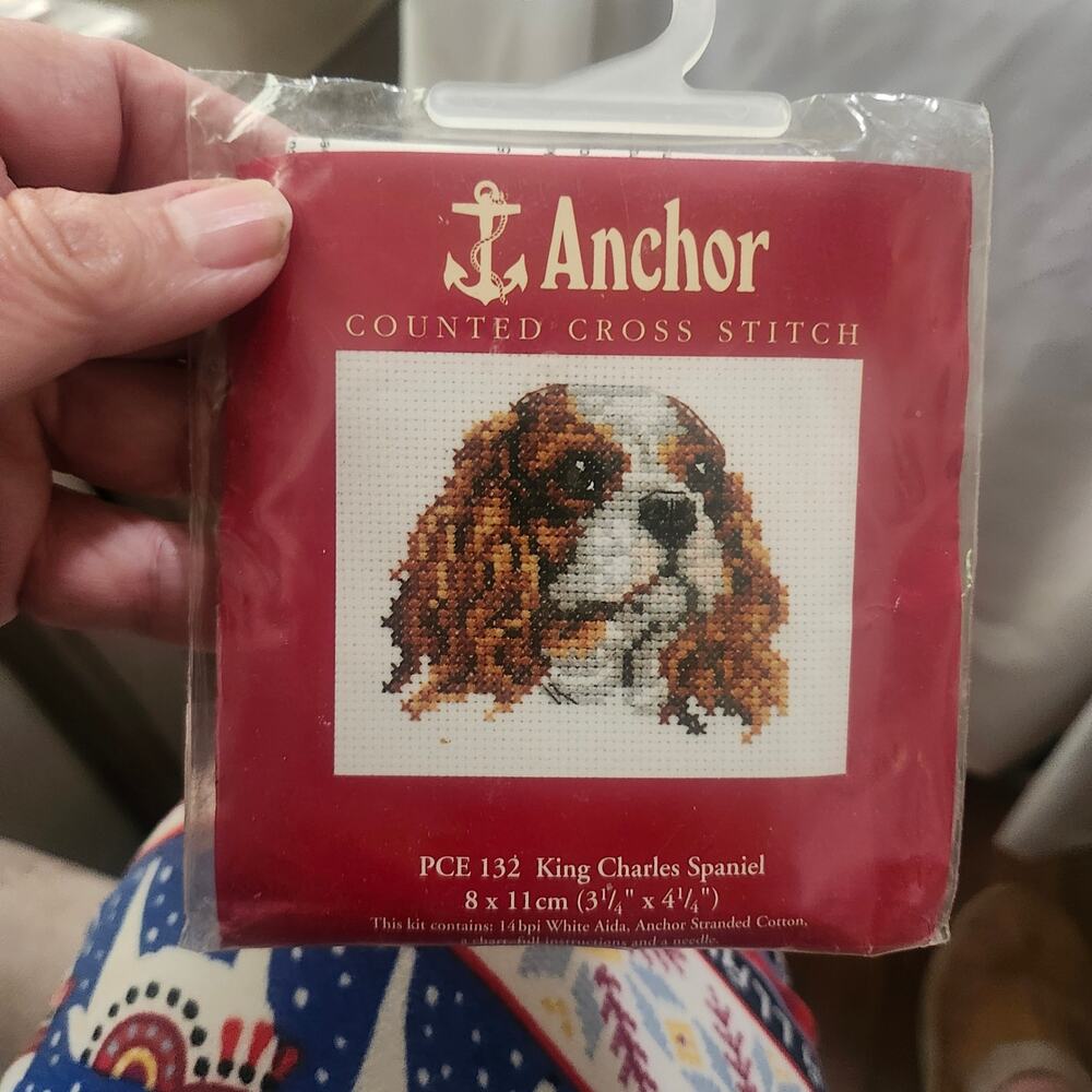 King Charles Spaniel Counted Cross Stitch Kit Anchor Appx 3in x 4in New B31